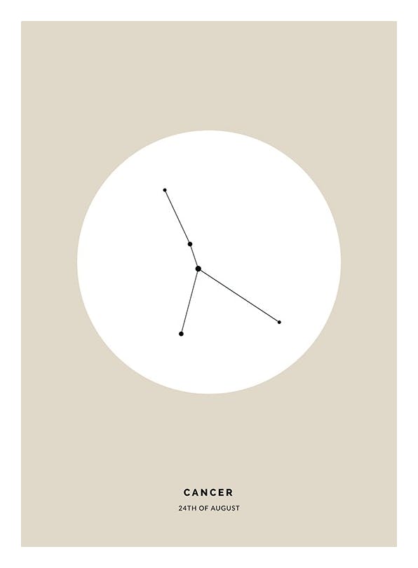 Prints - Star Sign Beige Cancer Personal (50x70 cm) - Personalised prints