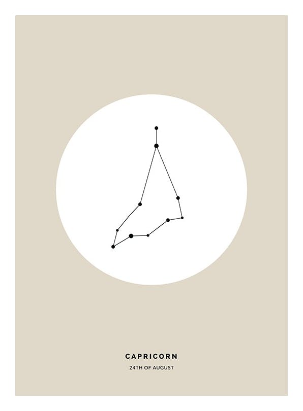 Star Sign Beige Capricorn Personal Affiche (50x70 cm) - Affiches personnalisées