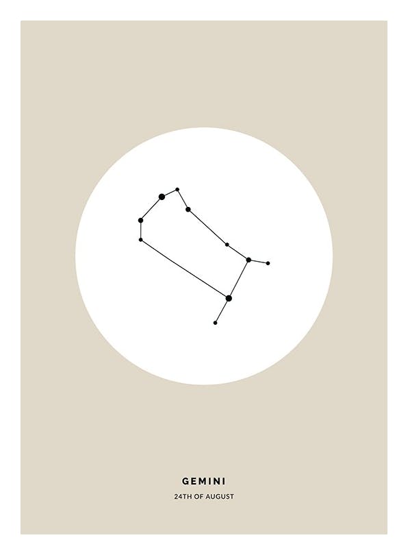 Star Sign Beige Gemini Personal Poster (30x40 cm) - Personalisierte Poster