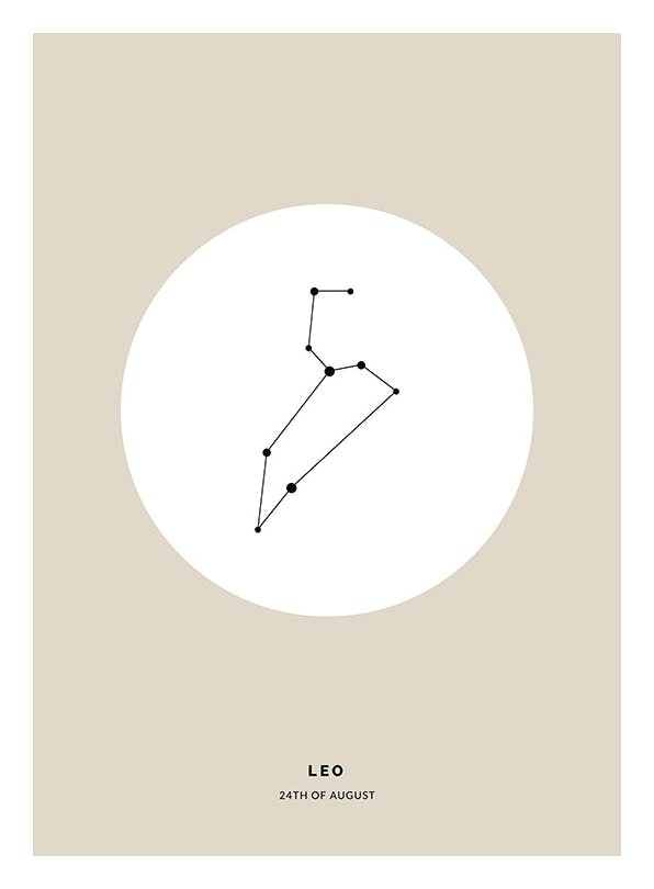Prints - Star Sign Beige Leo Personal (30x40 cm) - Personalised prints