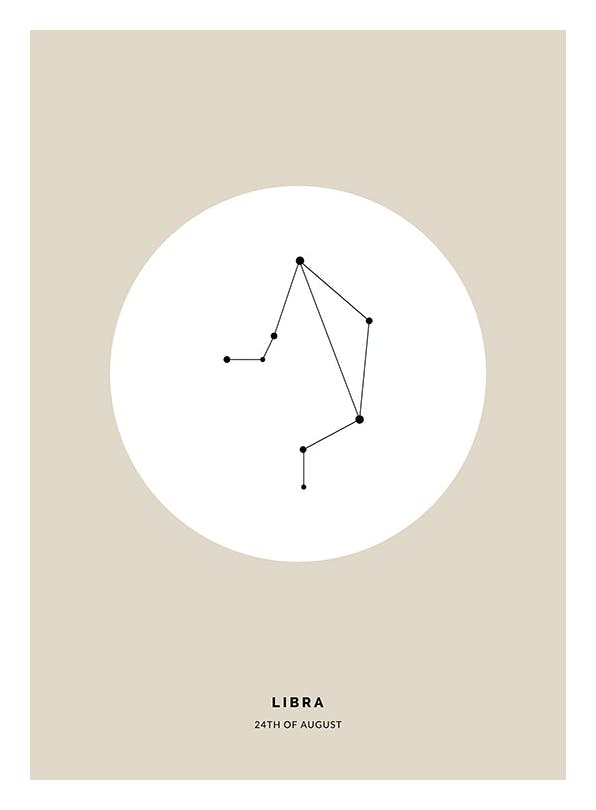 Star Sign Beige Libra Personal Affiche (50x70 cm) - Affiches personnalisées