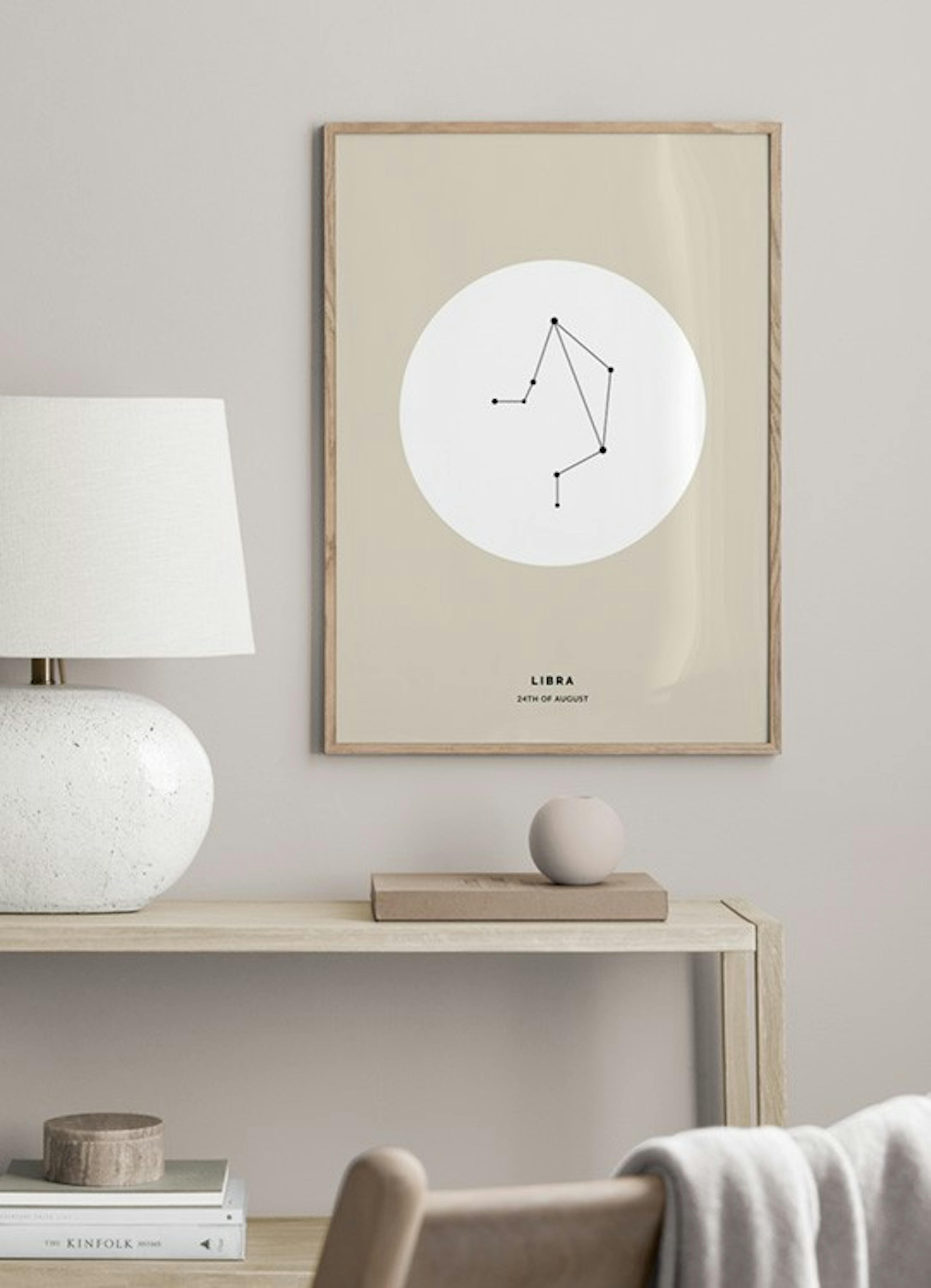 Star Sign Beige Libra Personal Poster