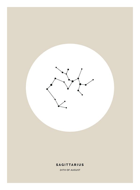 Star Sign Beige Sagittarius Personal Juliste (30x40 cm)  Persoonalliset julisteet