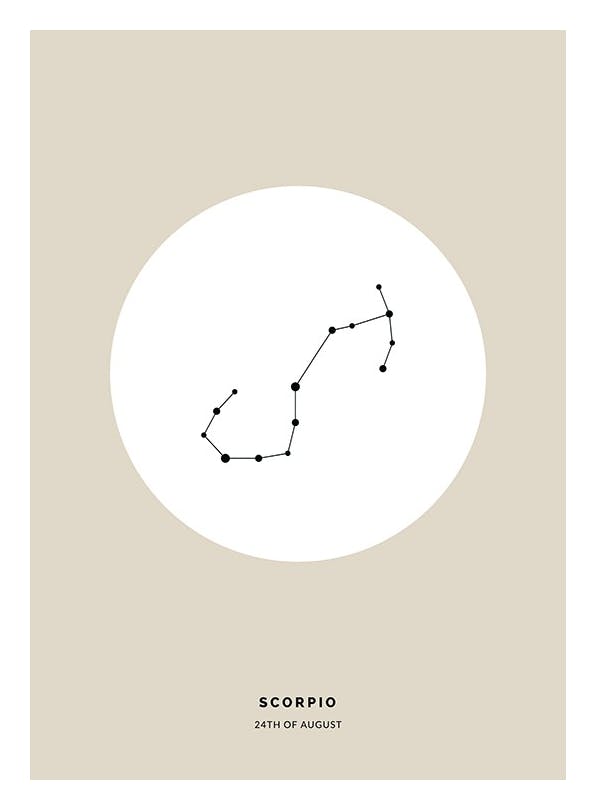 Prints - Star Sign Beige Scorpio Personal (30x40 cm) - Personalised prints