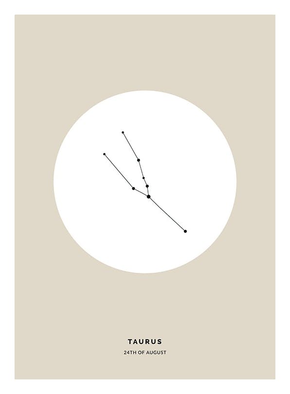 Star Sign Beige Taurus Personal Poster (50x70 cm) - Personalisierte Poster