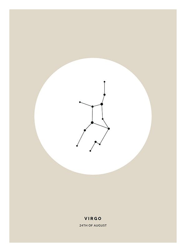 Star Sign Beige Virgo Personal Plakat (50x70 cm)- Plakaty personalizowane