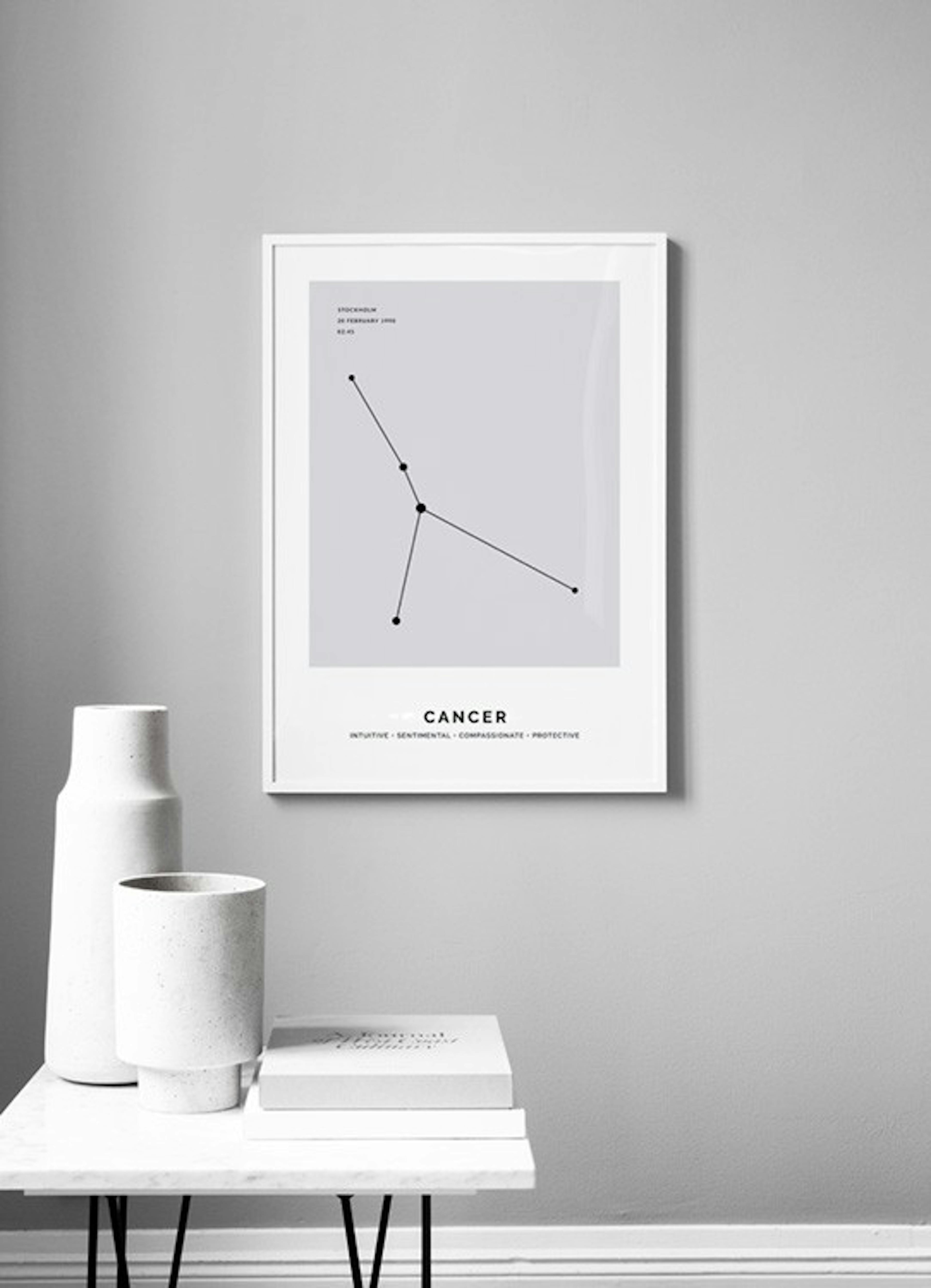 Constellation Grey Cancer Personal Plakat