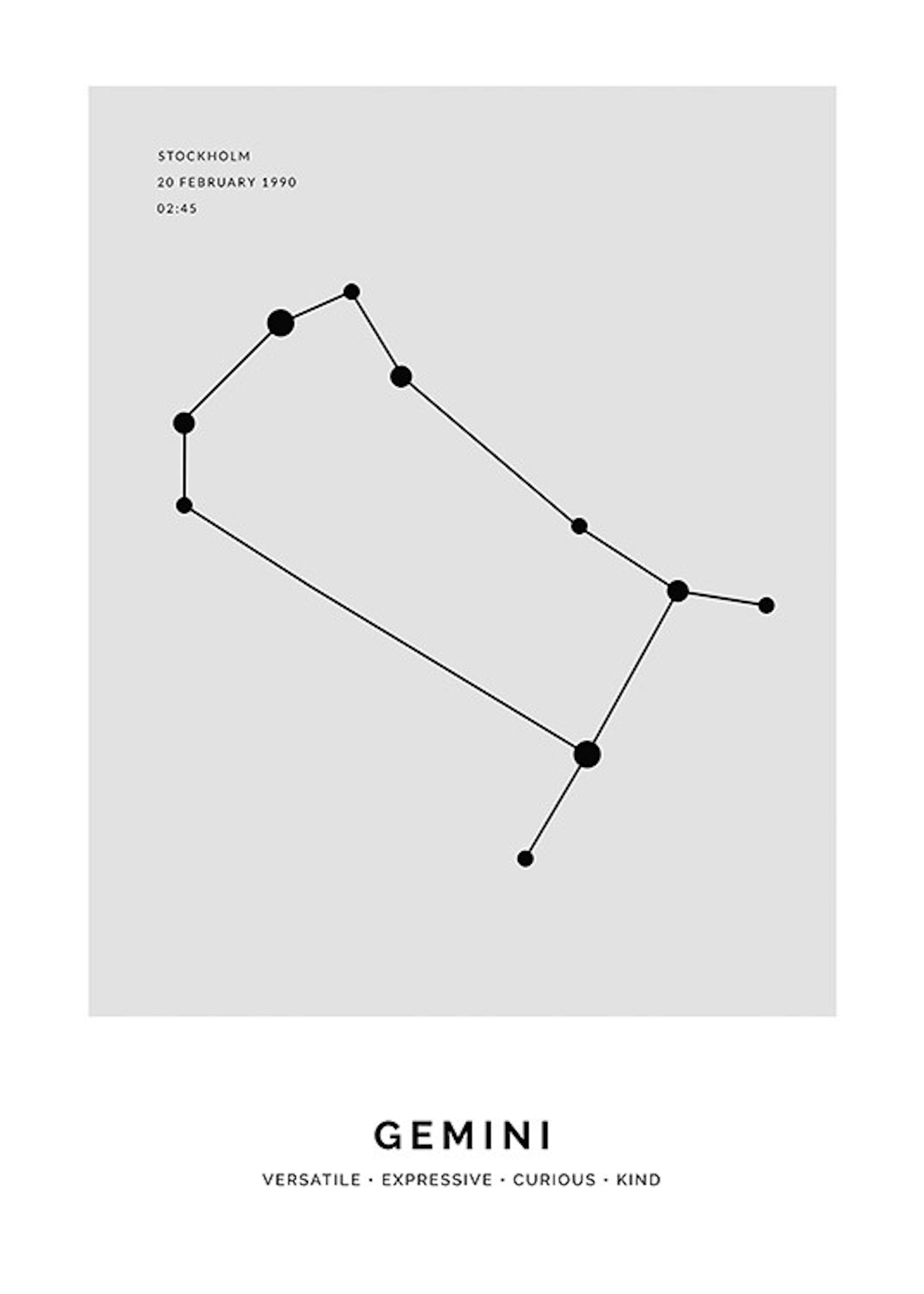 Constellation Grey Gemini Personal Affiche 0