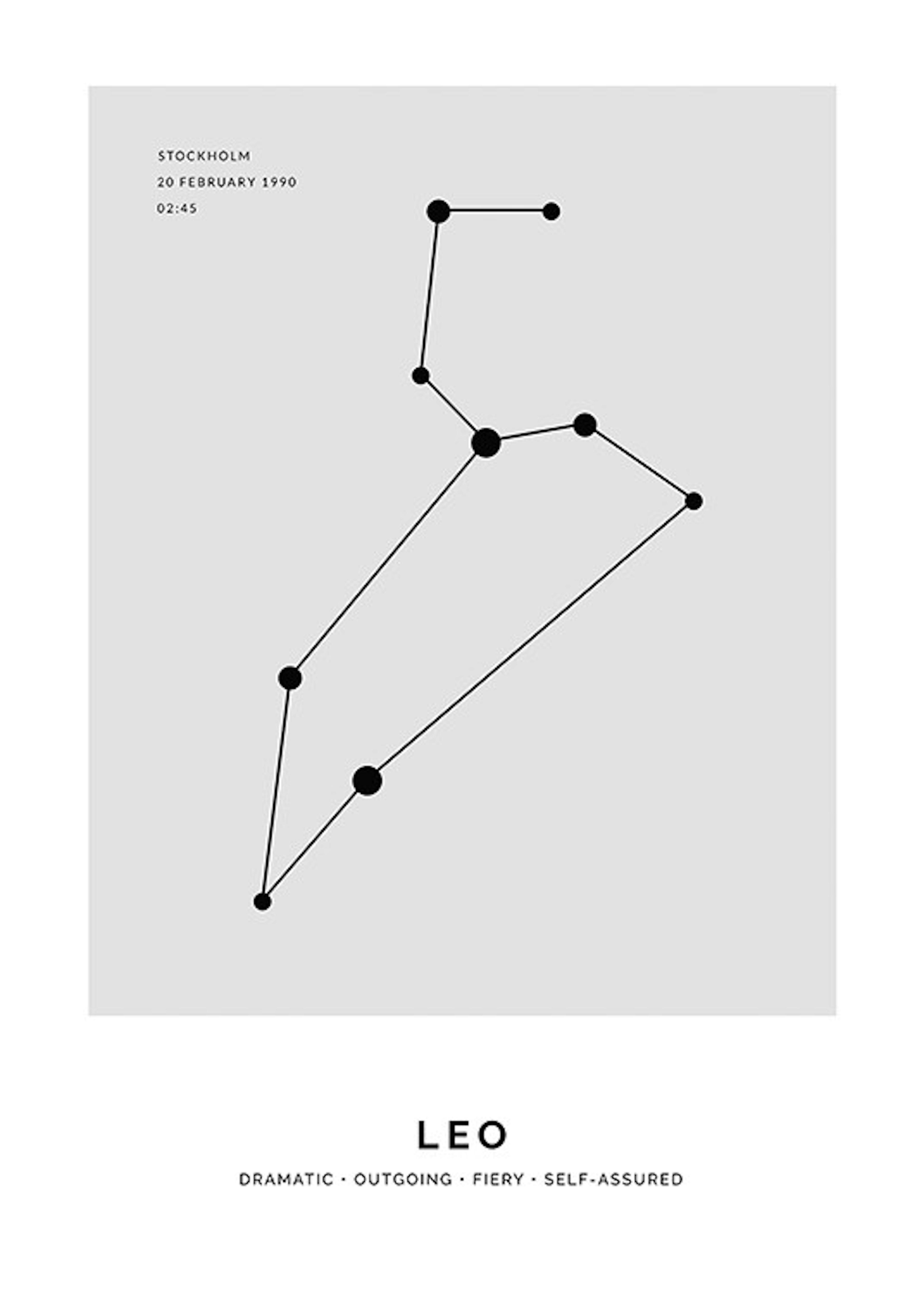 Constellation Grey Leo Personal Plakat