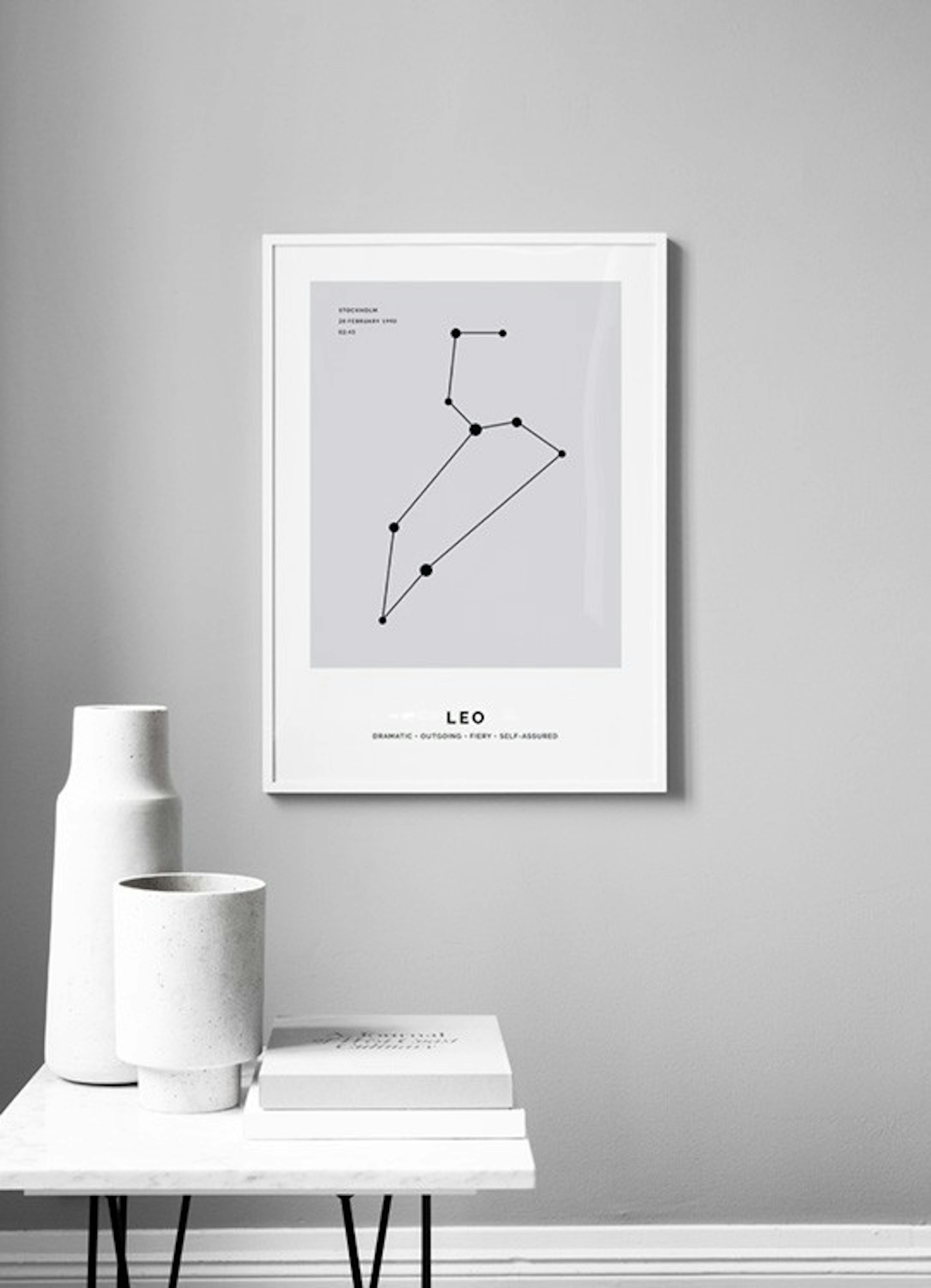 Constellation Grey Leo Personal Plakat