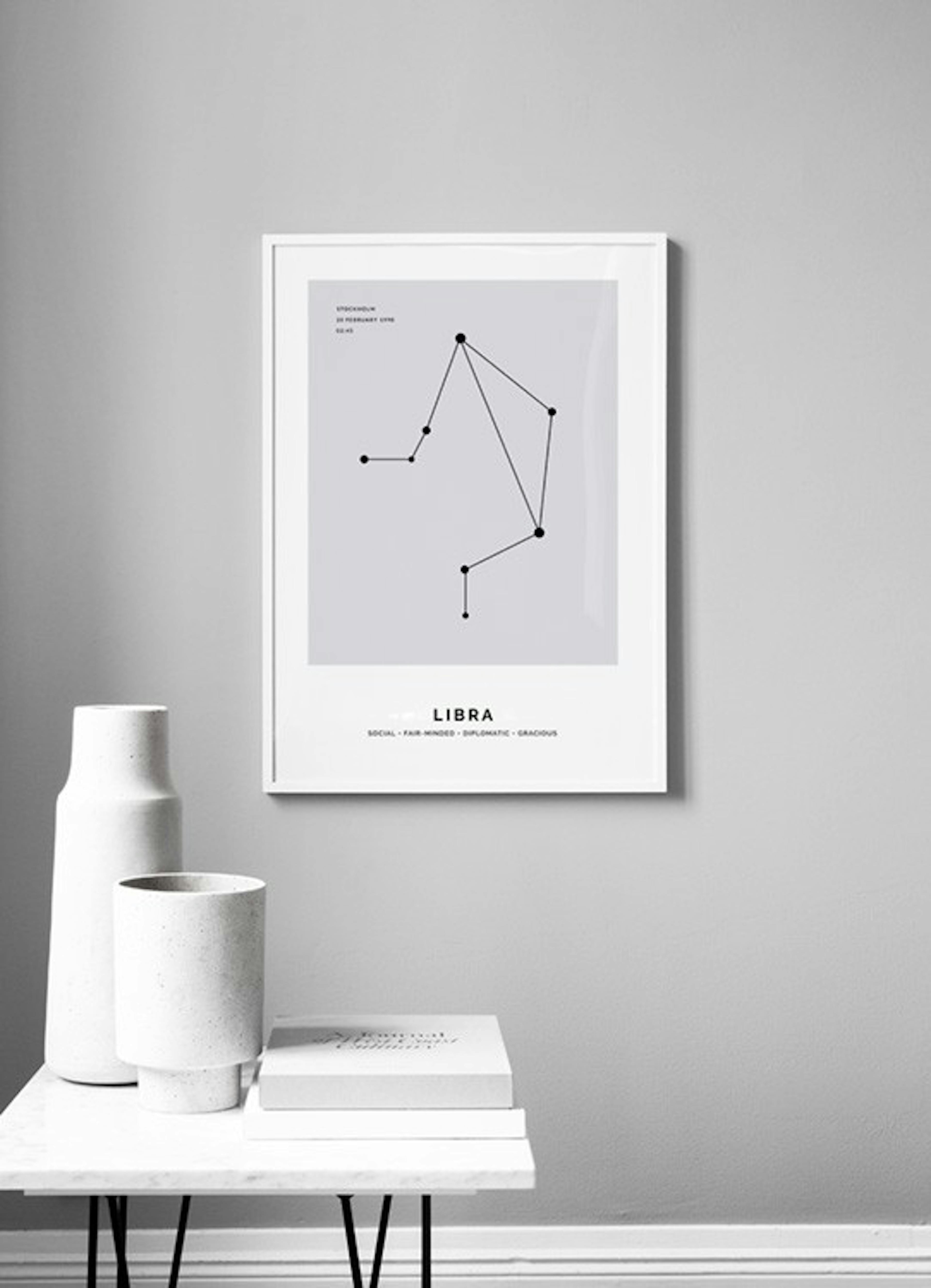 Constellation Grey Libra Personal Plakat