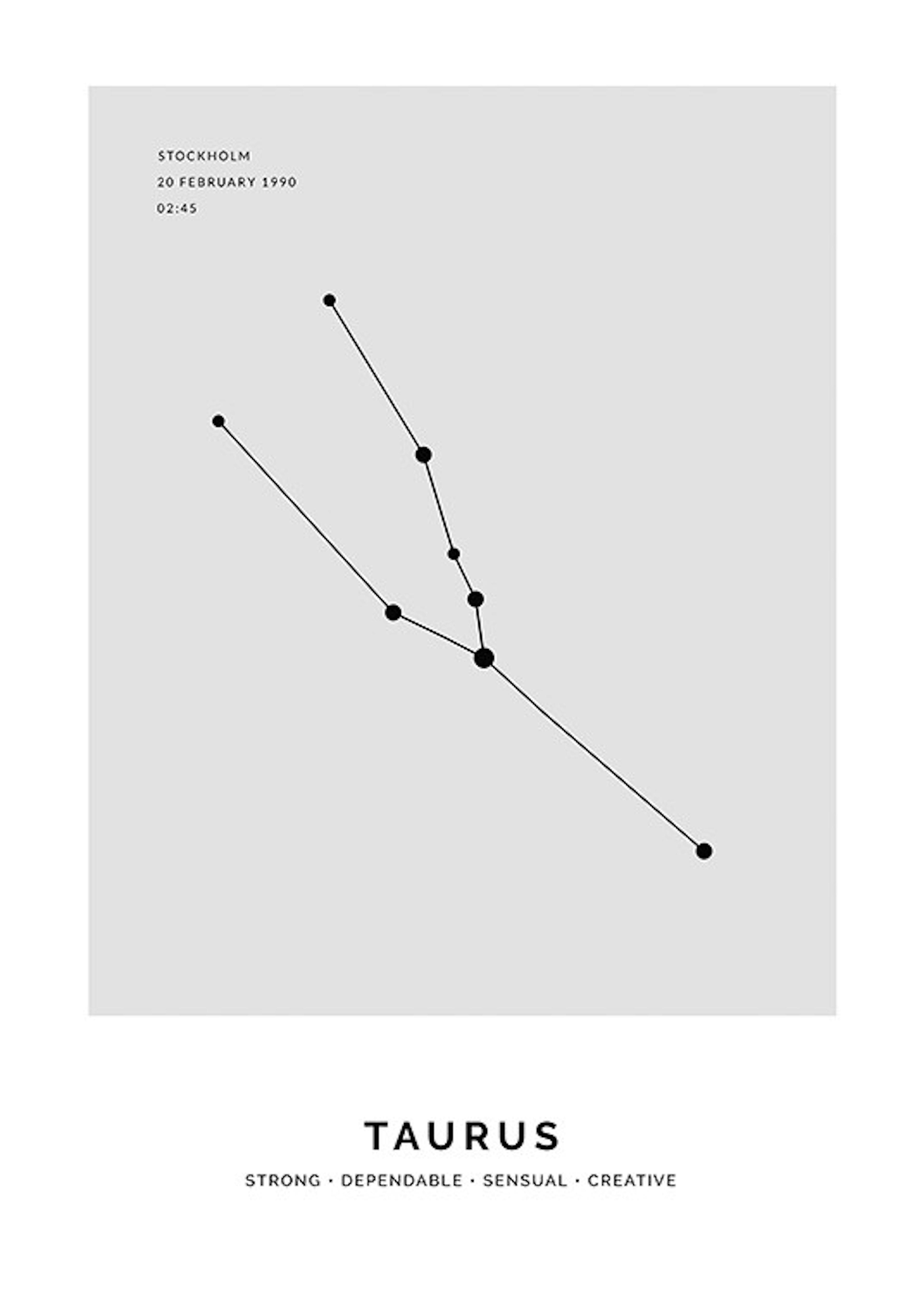Constellation Grey Taurus Personal Poster