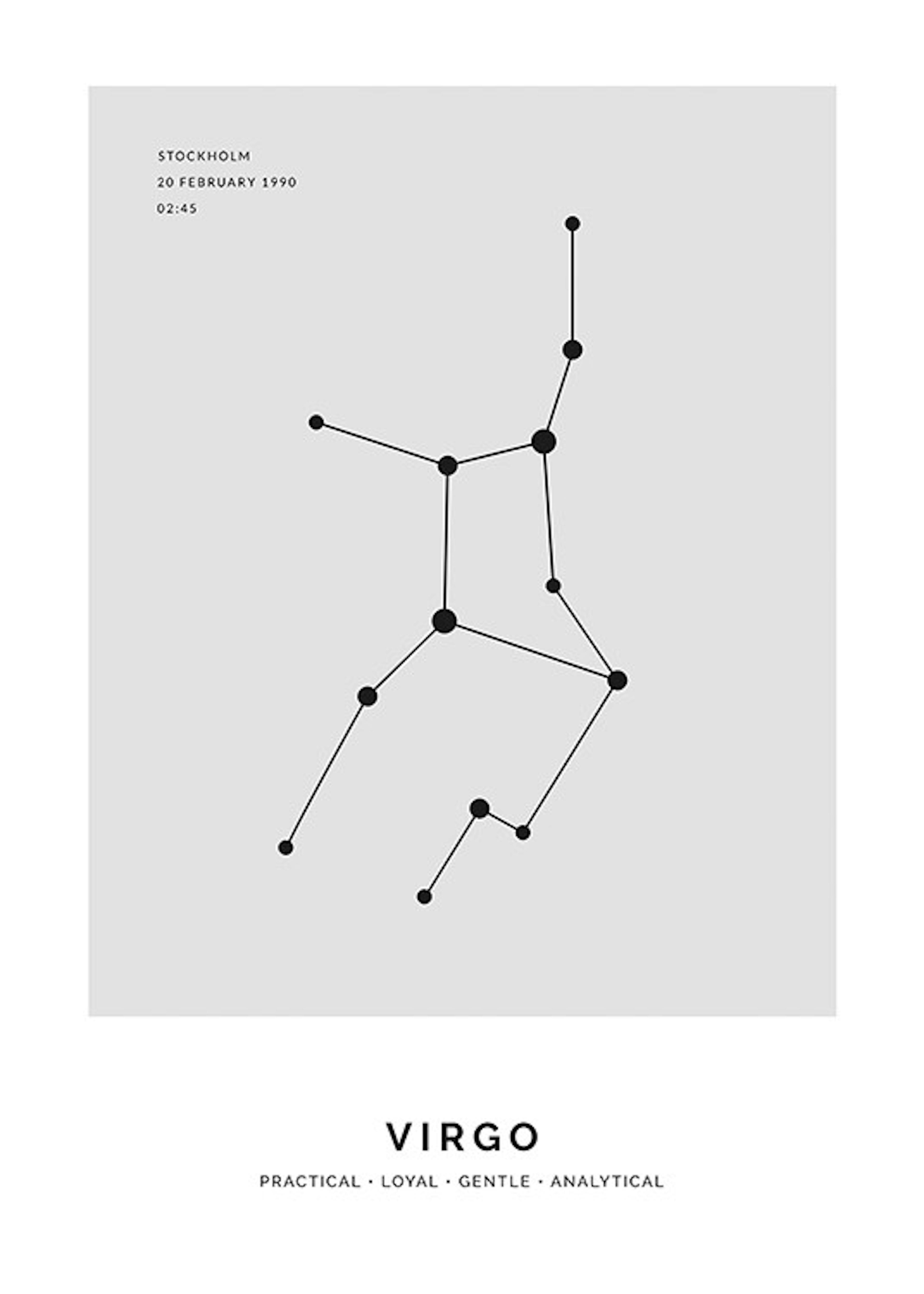 Constellation Grey Virgo Personal Juliste