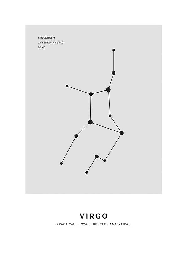 Prints - Constellation Grey Virgo Personal (50x70 cm) - Personalised prints