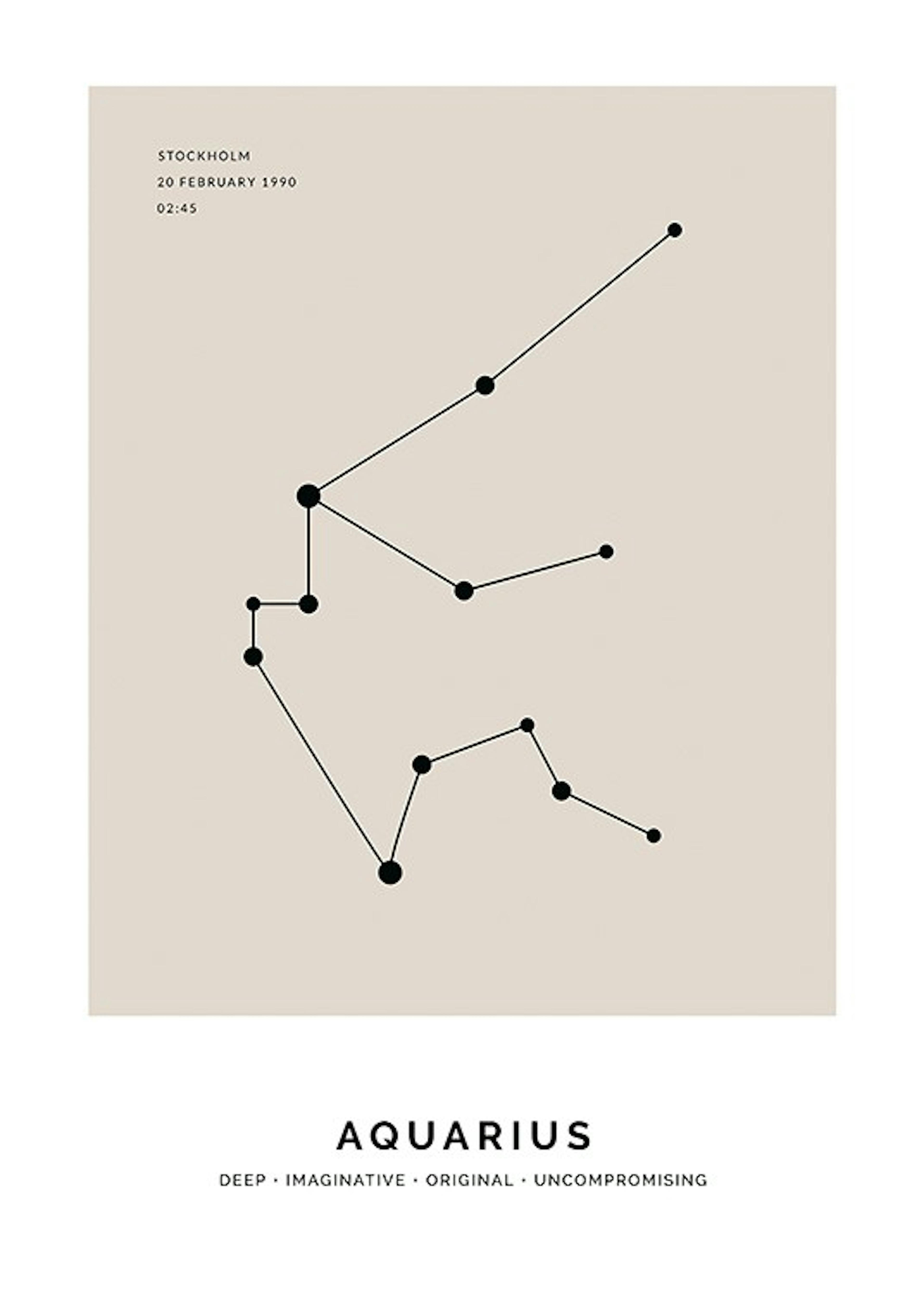 Constellation Beige Aquarius Personal Plakát 0
