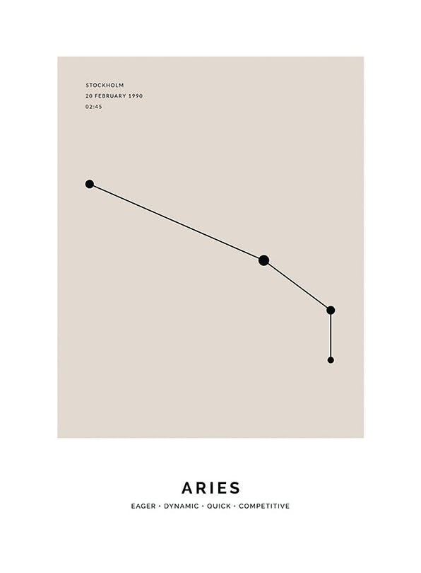 Constellation Beige Aries Personal Poster (30x40 cm) - Gepersonaliseerde posters