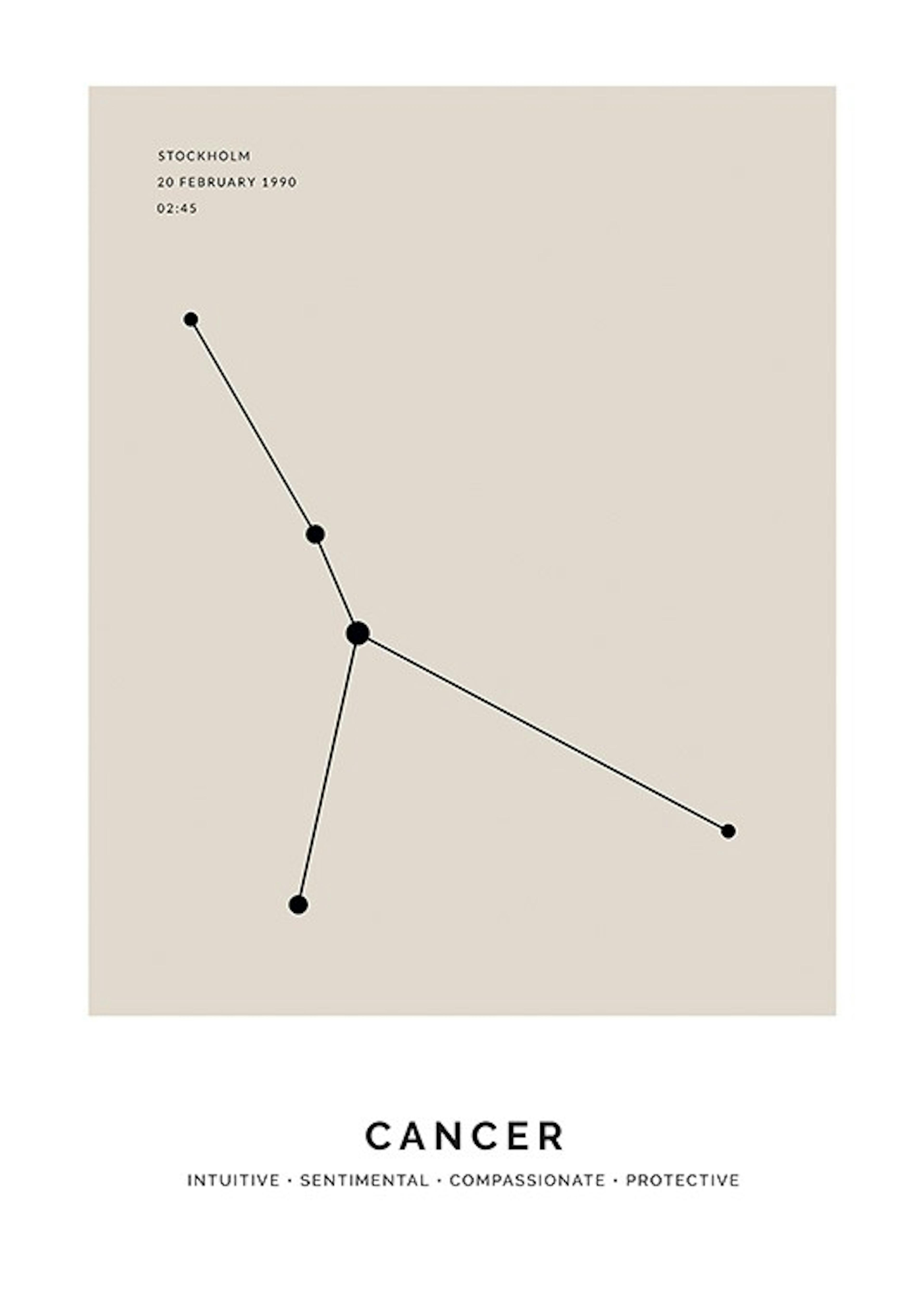 Constellation Beige Cancer Personal Plakát 0