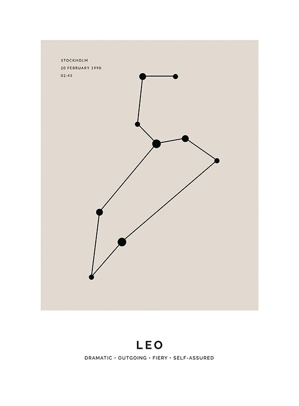 Constellation Beige Leo Personal Poster (50x70 cm) - Gepersonaliseerde posters