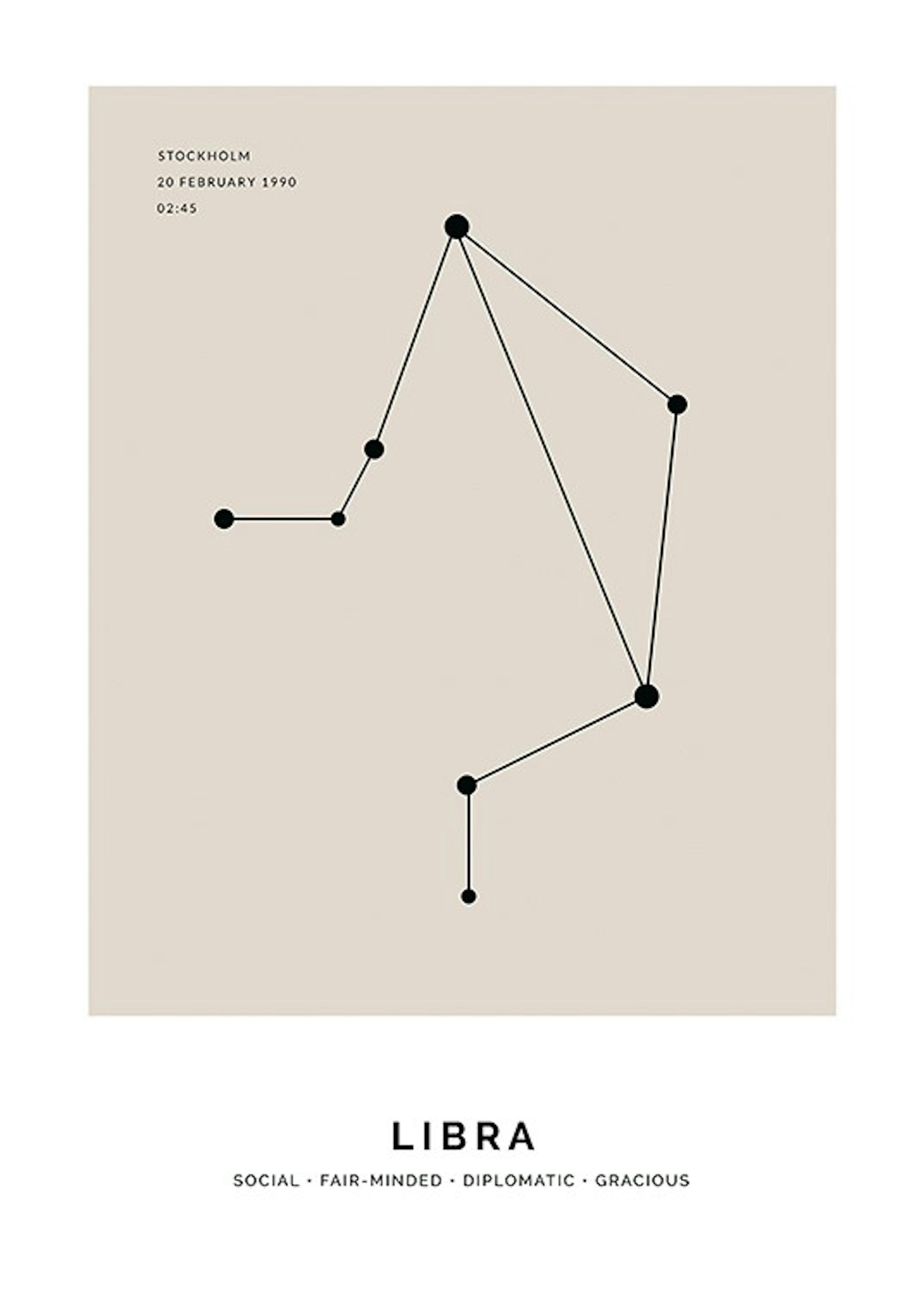 Constellation Beige Libra Personal Plakat