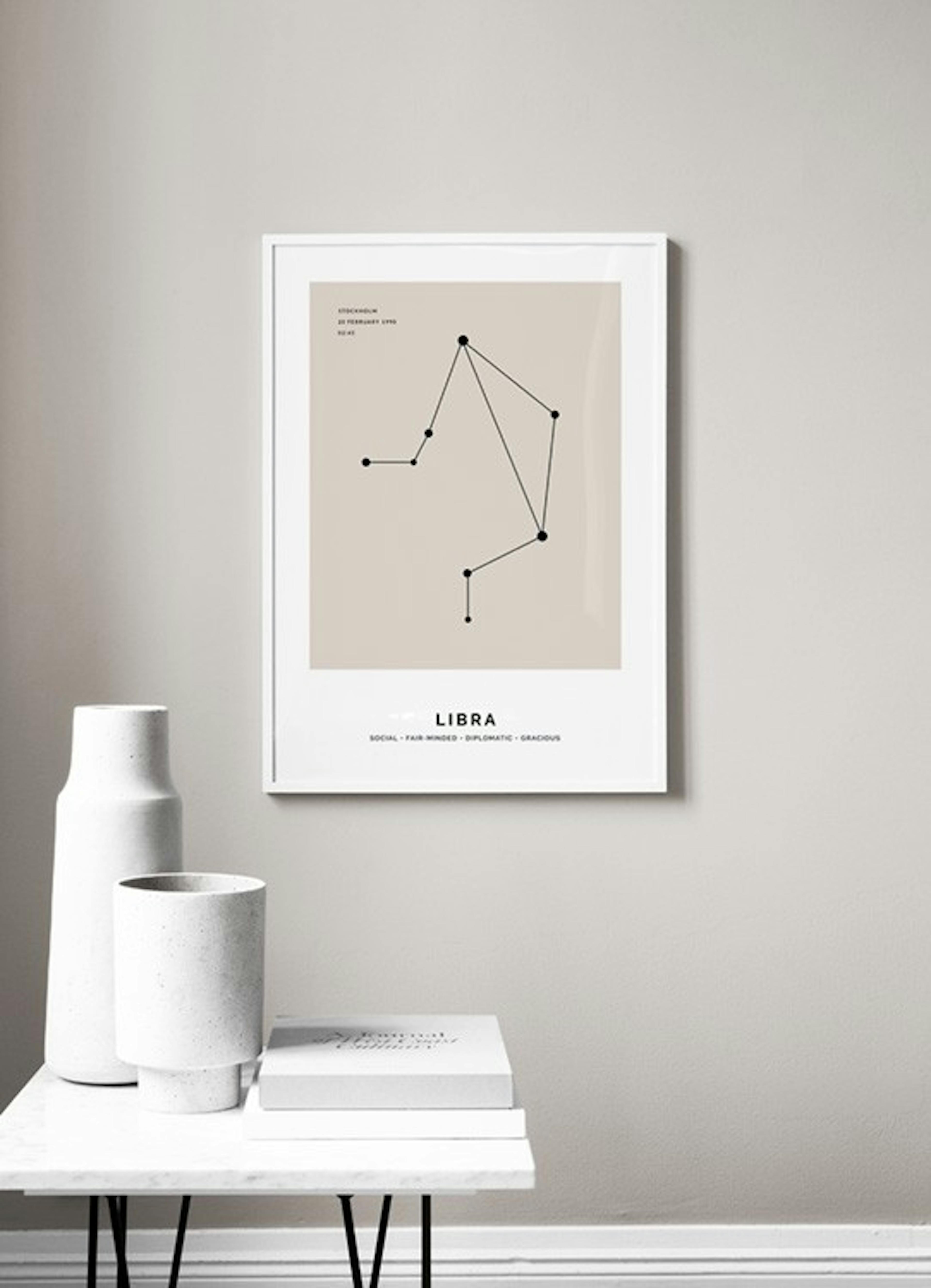 Constellation Beige Libra Personal Plakat