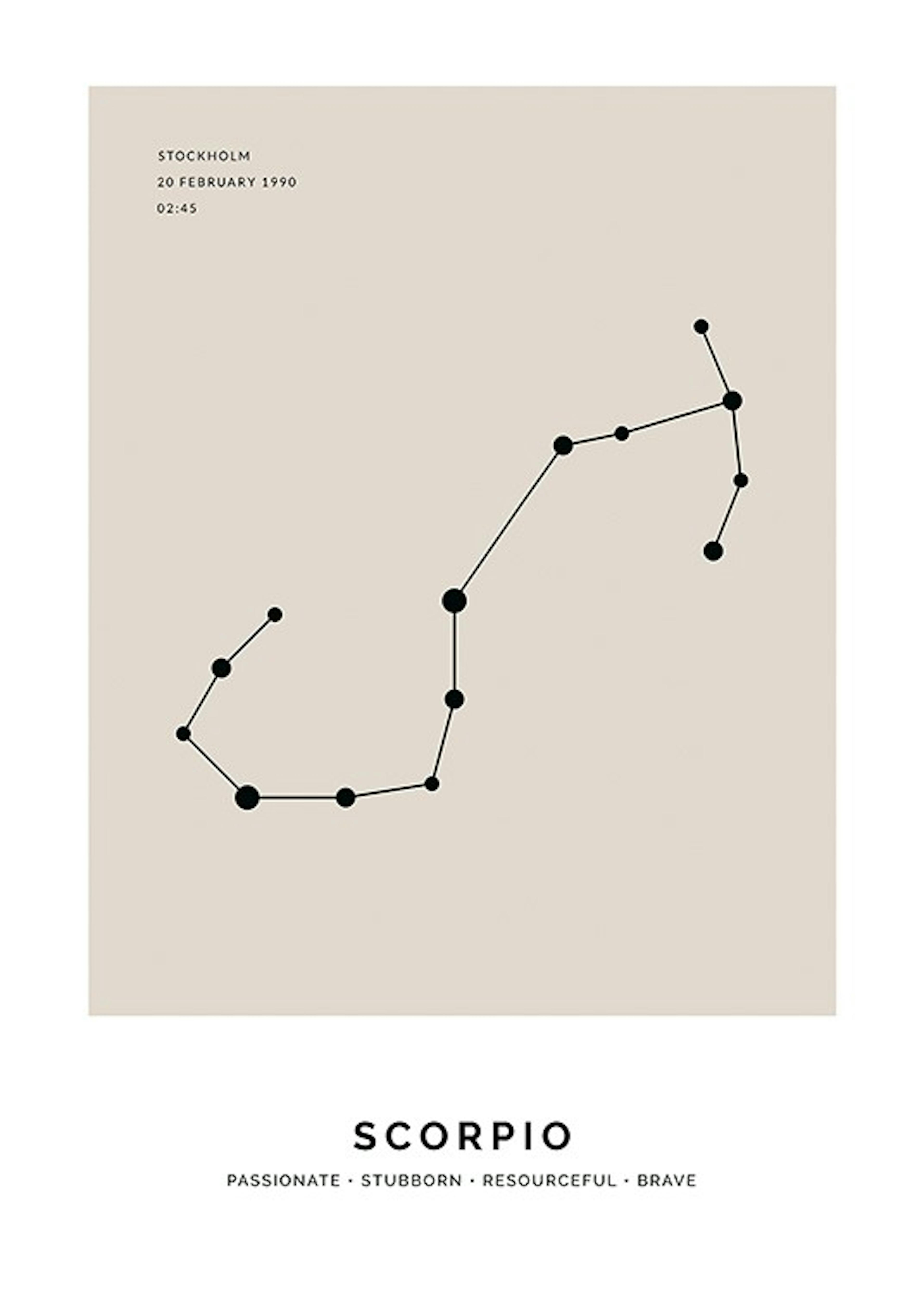 Constellation Beige Scorpio Personal Plakat
