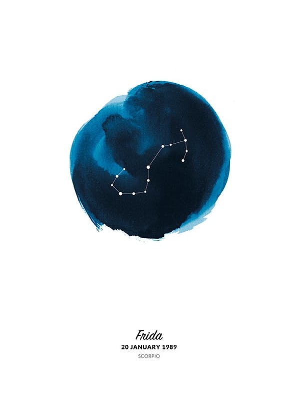 Zodiac Sign Scorpio Personal Plakat (50x70 cm)- Plakaty personalizowane
