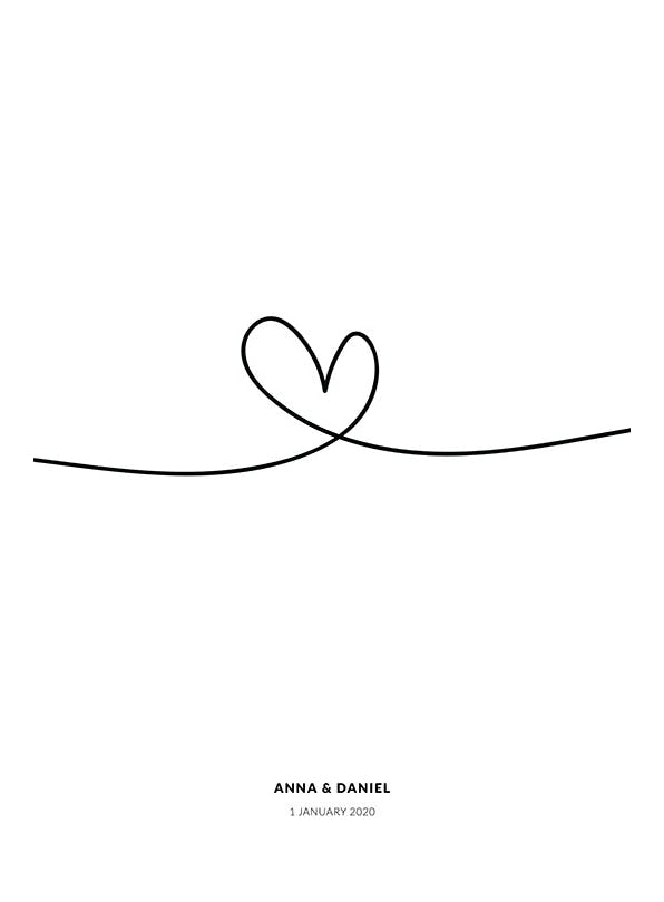 Line Heart Personal Affiche (50x70 cm) - Affiches personnalisées