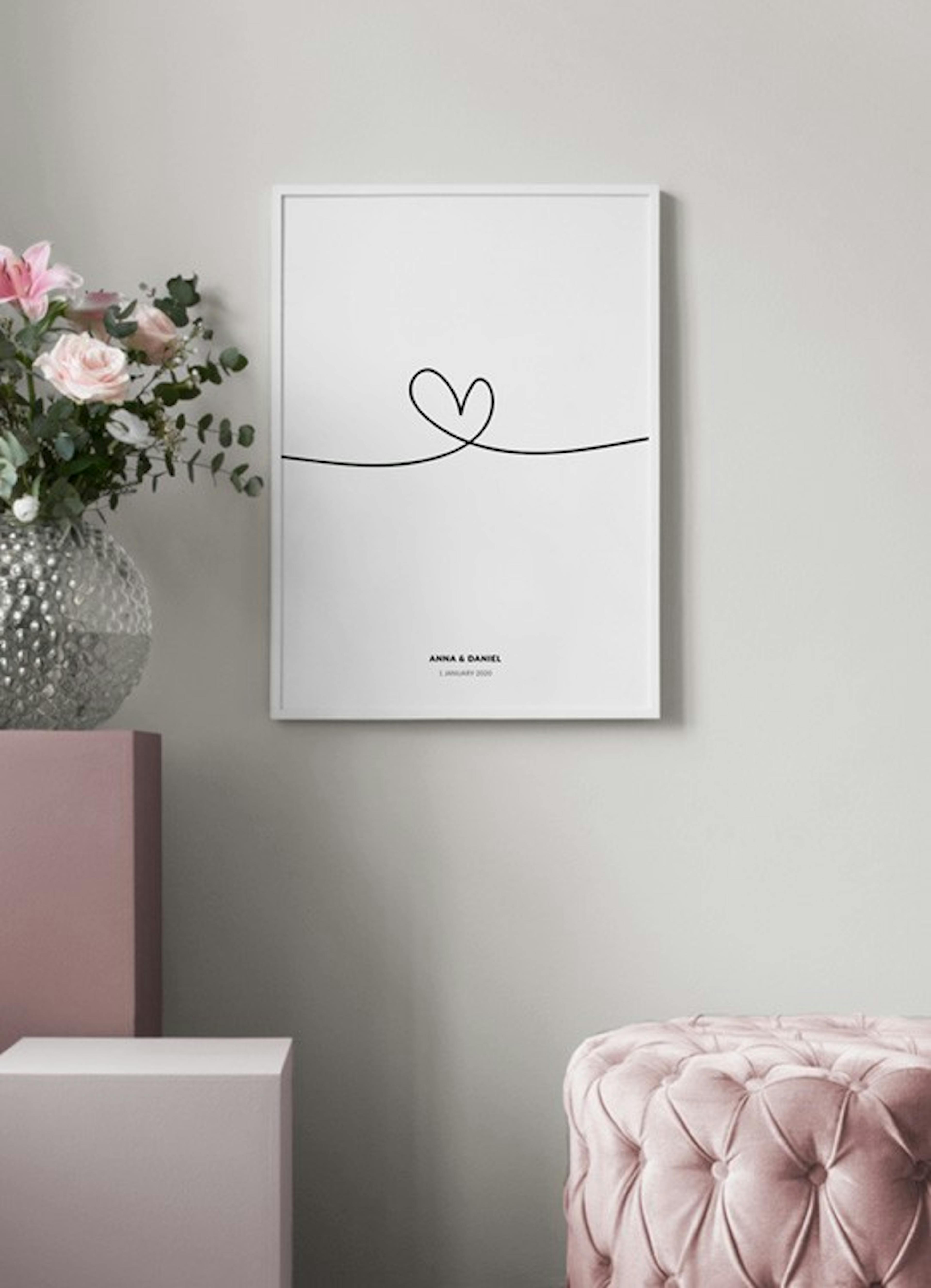 Line Heart Personal Plakat