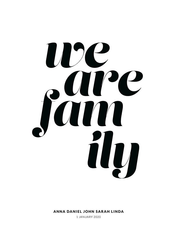 We Are Family Personal Poster (50x70 cm) - Personalisierte Poster