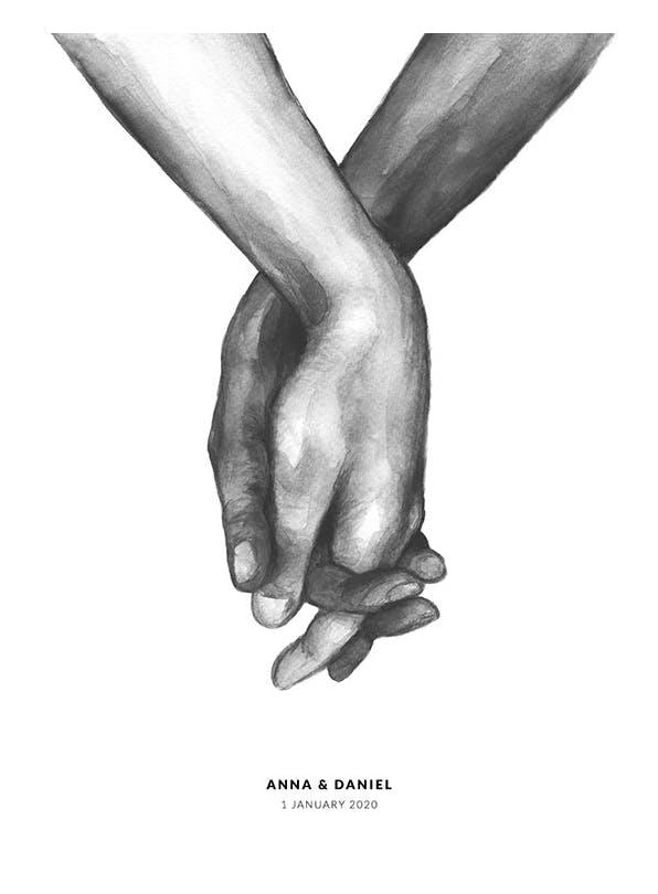 Watercolor Hands Personal Plakat (30x40 cm) - Plakater > Personlige posters