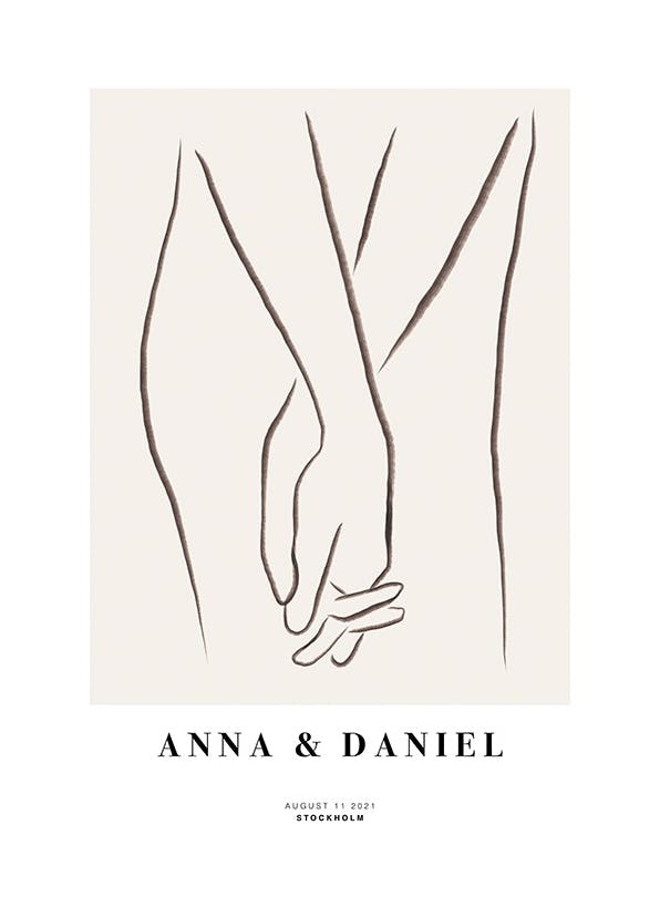 Prints - Holding Hands Personal (50x70 cm) - Personalised prints