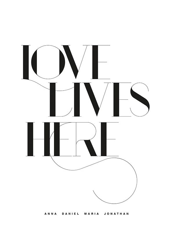 Love Lives Here No1 Personal Poster (50x70 cm) - Gepersonaliseerde posters