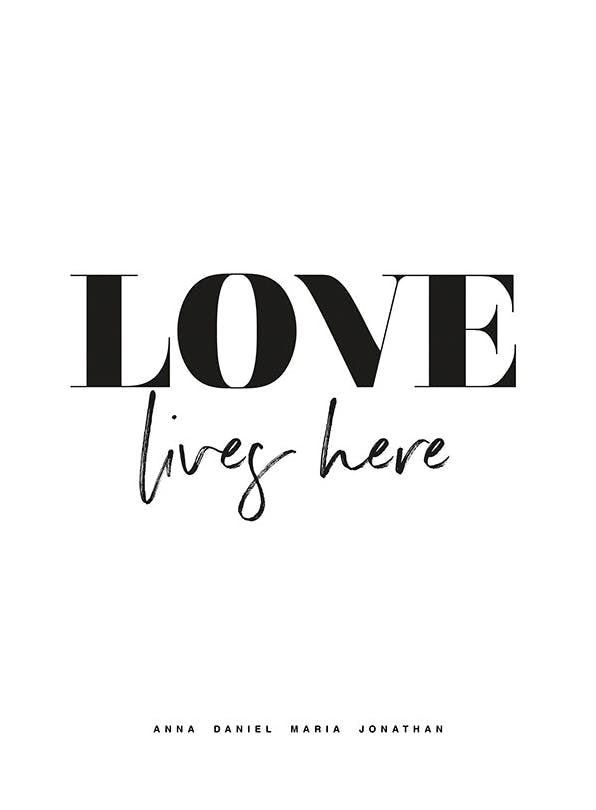 Prints - Love Lives Here No2 Personal (50x70 cm) - Personalised prints
