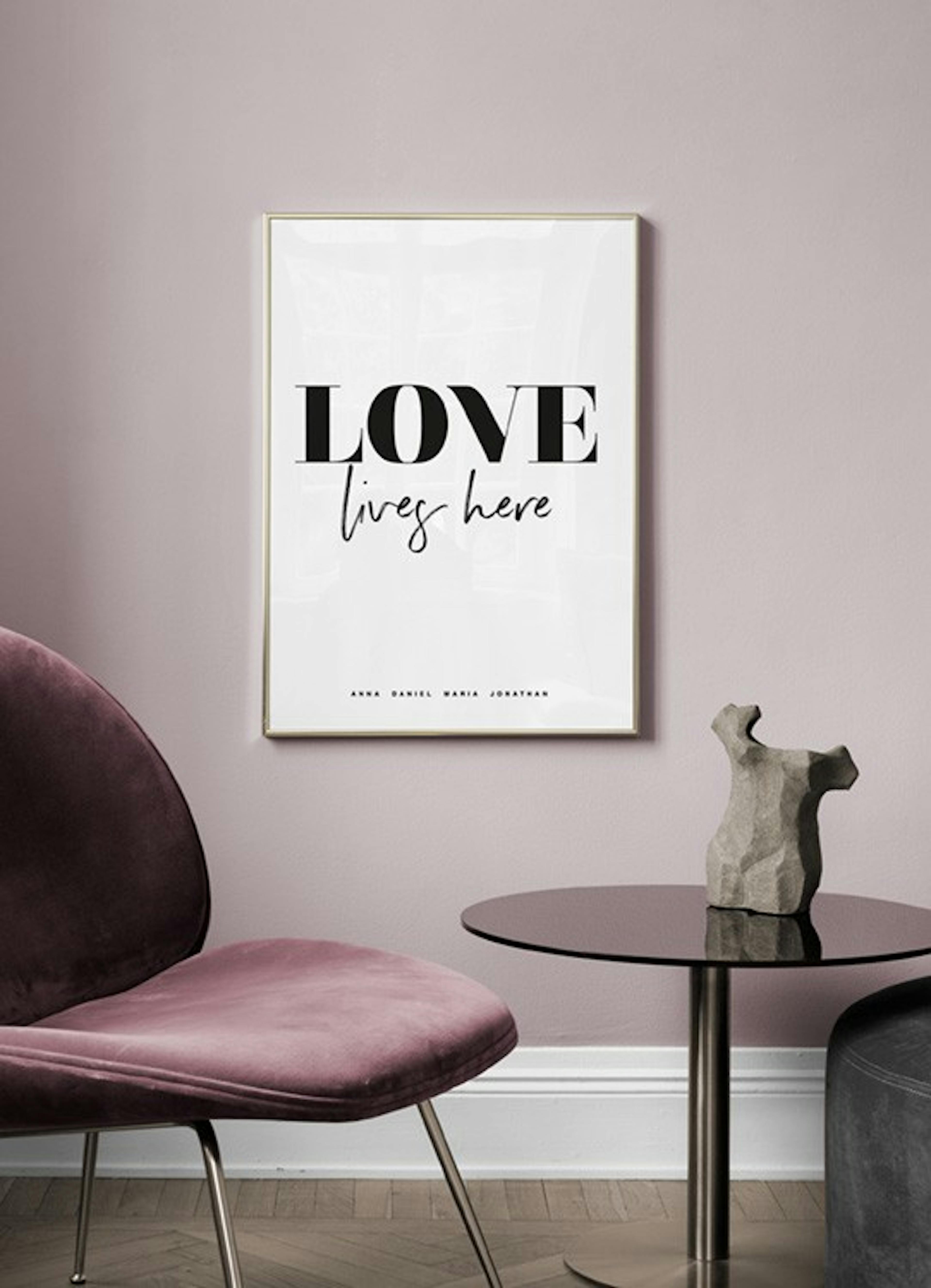 Love Lives Here No2 Personal Affiche