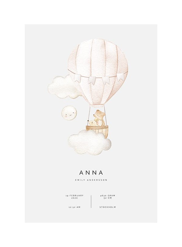 Hot Air Balloon Personal Poster (30x40 cm) - Personalisierte Poster