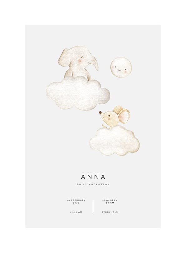 In the Clouds Personal Plakat (30x40 cm)- Plakaty personalizowane