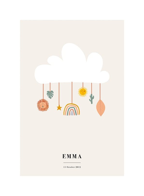Personliga tavlor Cloud Mobile Personal Poster (50x70 cm)
