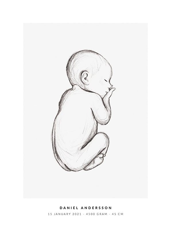 Prints - Sleeping Baby Personal (30x40 cm) - Personalised prints
