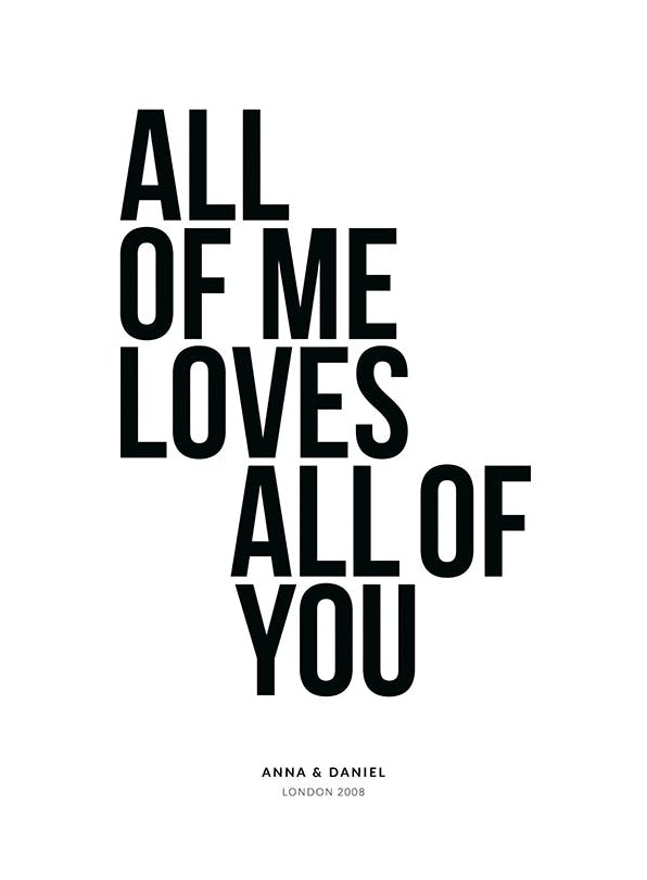All of Me Personal Juliste (30x40 cm)  Persoonalliset julisteet