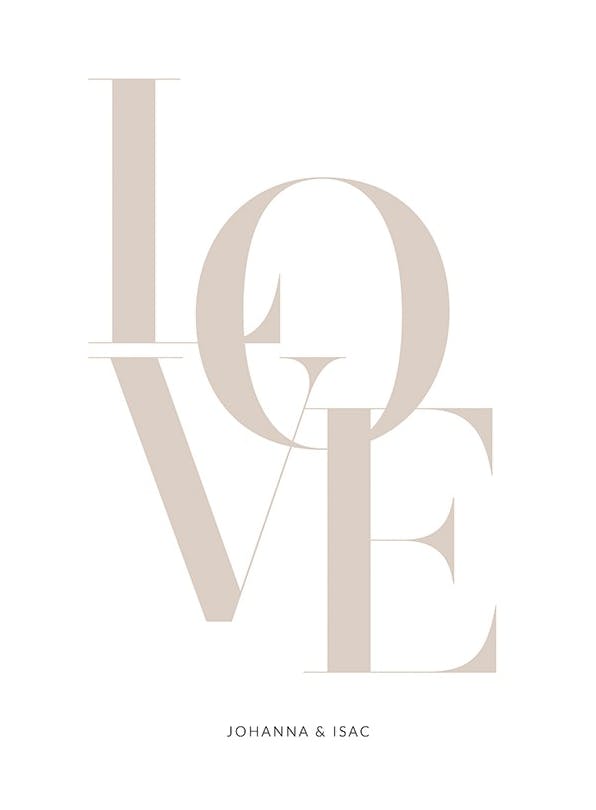 Love Beige Personal Plakat (50x70 cm)- Plakaty personalizowane