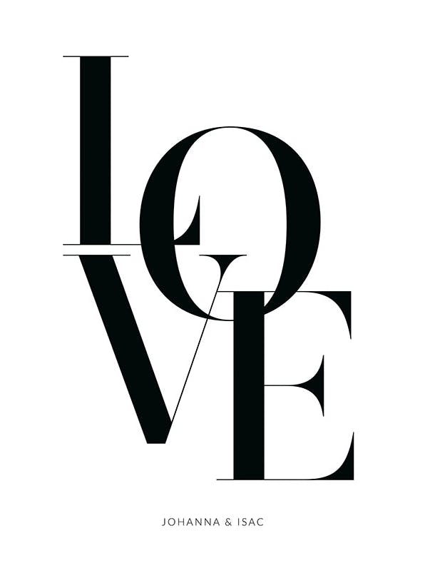 Love BW Personal Plakat (30x40 cm)- Plakaty personalizowane