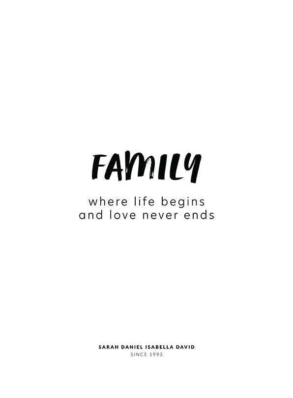 Prints - Family No2 Personal (30x40 cm) - Personalised prints