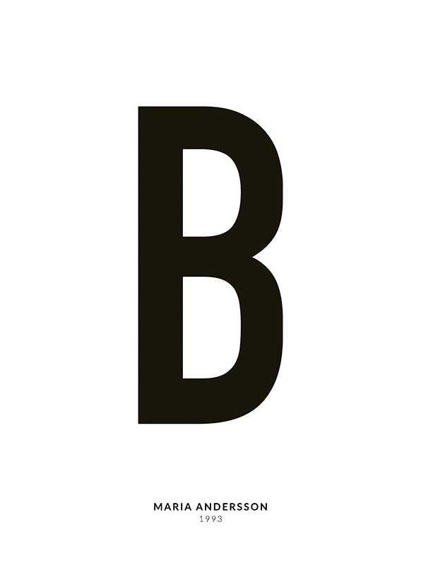 My Letter B Personal Plakat (50x70 cm)- Plakaty personalizowane