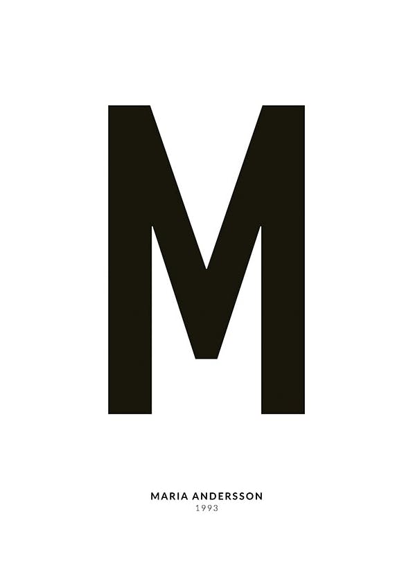 My Letter M Personal Poster (30x40 cm) - Gepersonaliseerde posters