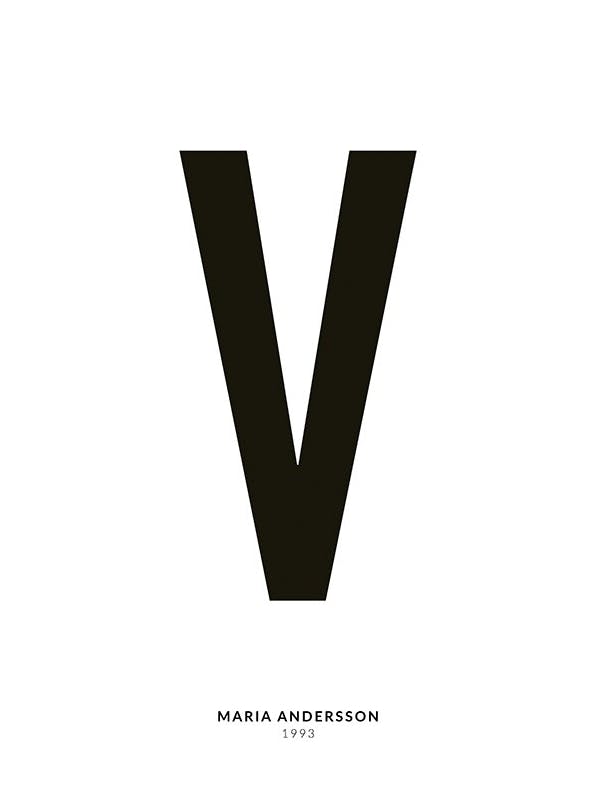 My Letter V Personal Plakat (50x70 cm) - Plakater > Personlige posters