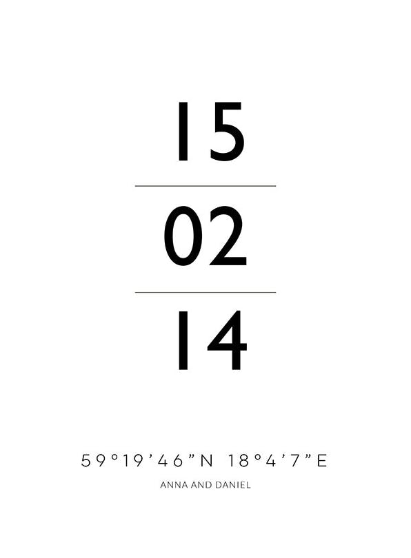 The Date White Personal Plakat (30x40 cm)- Plakaty personalizowane