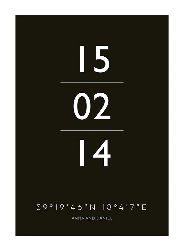 The Date Black Personal Plakat (30x40 cm)- Plakaty personalizowane
