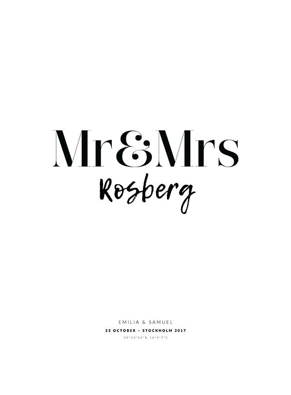Mr And Mrs Personal Poster (30x40 cm) -  Personalisierte Poster