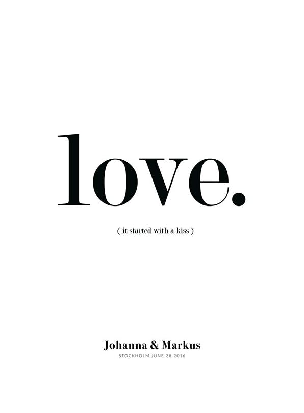 Prints - It Started With A Kiss Personal (30x40 cm) - Personalised prints