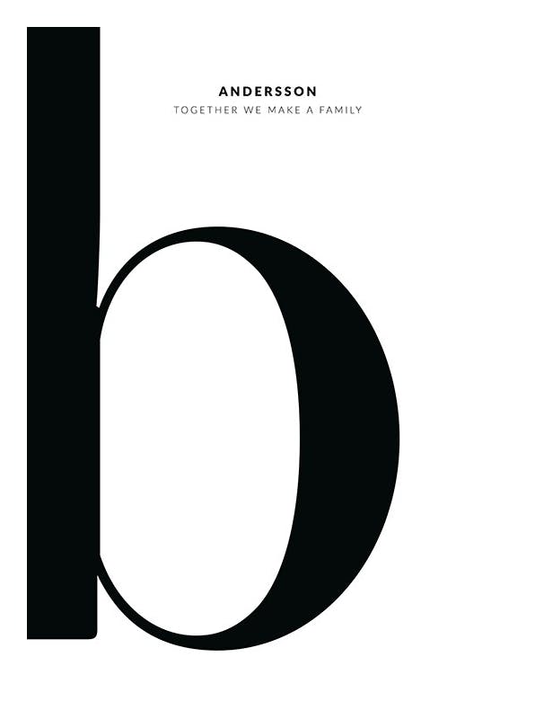 Letter B Personal Plakat (30x40 cm)- Plakaty personalizowane